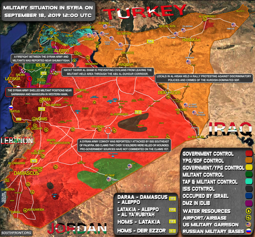 Military Situation In Syria On September 18, 2019 (Map Update)