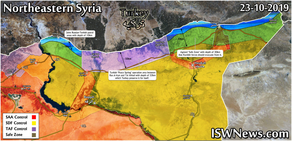 Map: Russia-Turkish Safe Zone Agreement On Northeastern Syria
