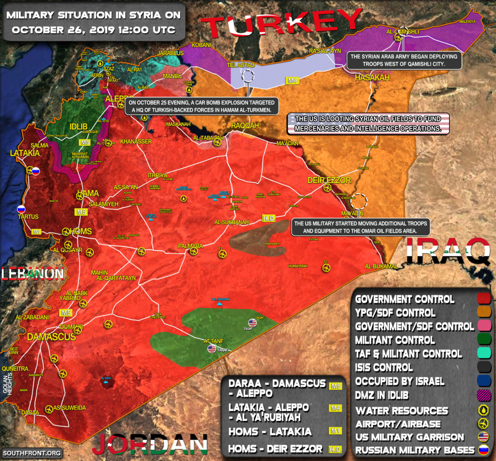 Military Situation In Syria On October 26, 2019 (Map Update)