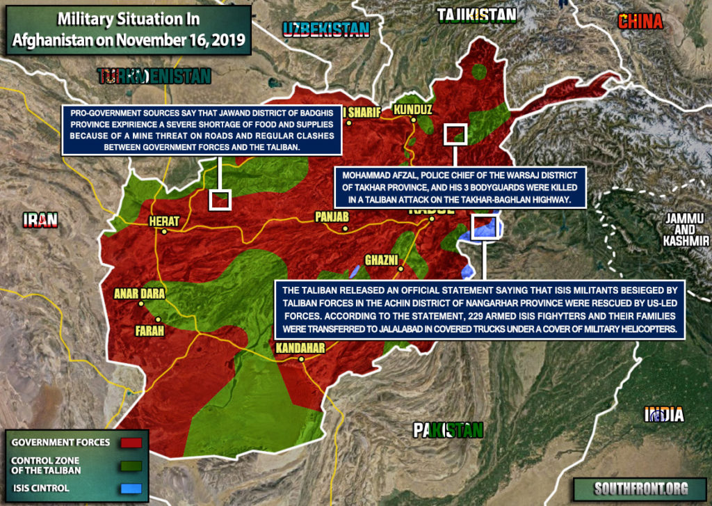 Military Situation In Afghanistan On November 16, 2019 (Map Update)