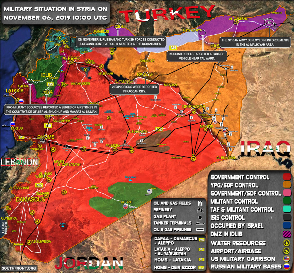 Military Situation In Syria On November 6, 2019 (Map Update)