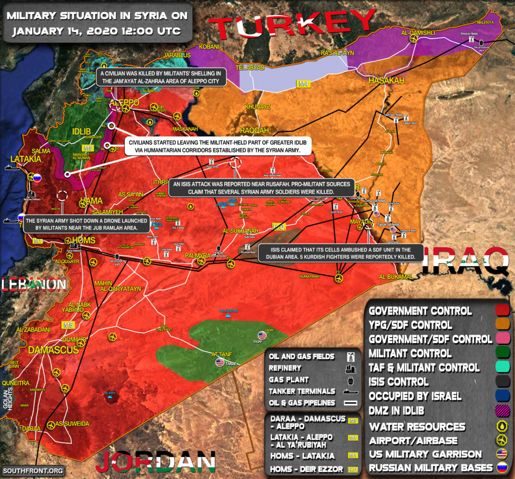 Military Situation In Syria On January 14, 2020 (Map Update)