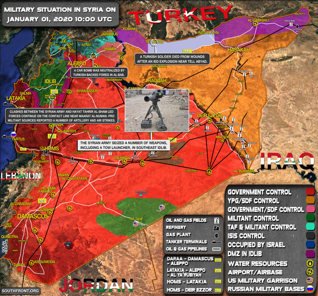Military Situation In Syria On January 1, 2020 (Map Update)