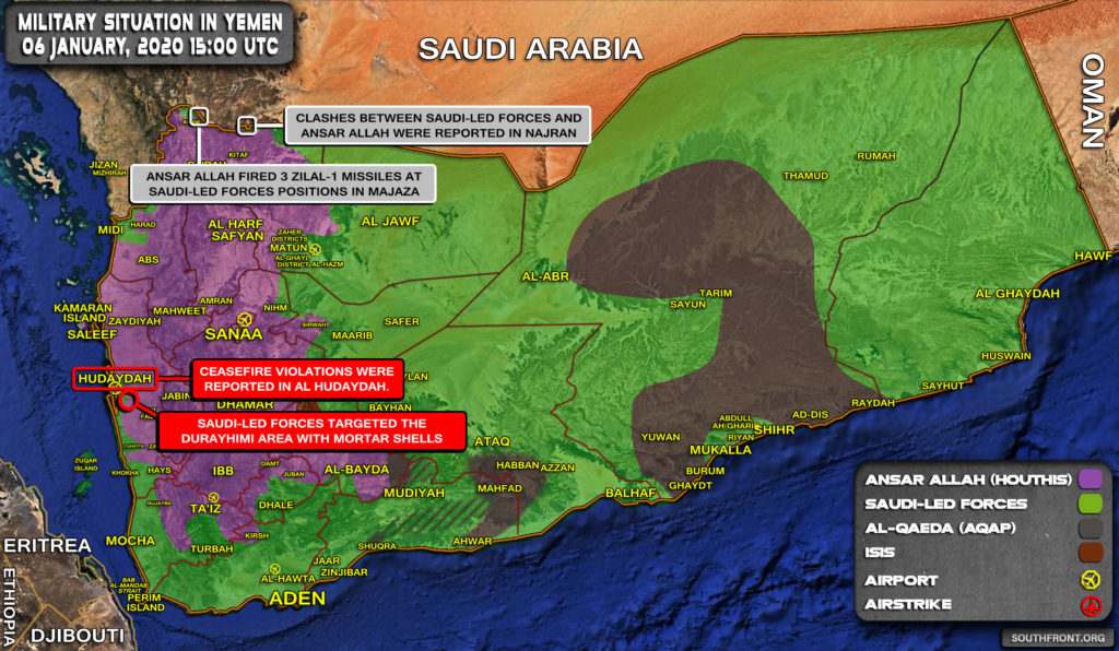 Military Situation In Yemen On January 6, 2020 (Map Update)
