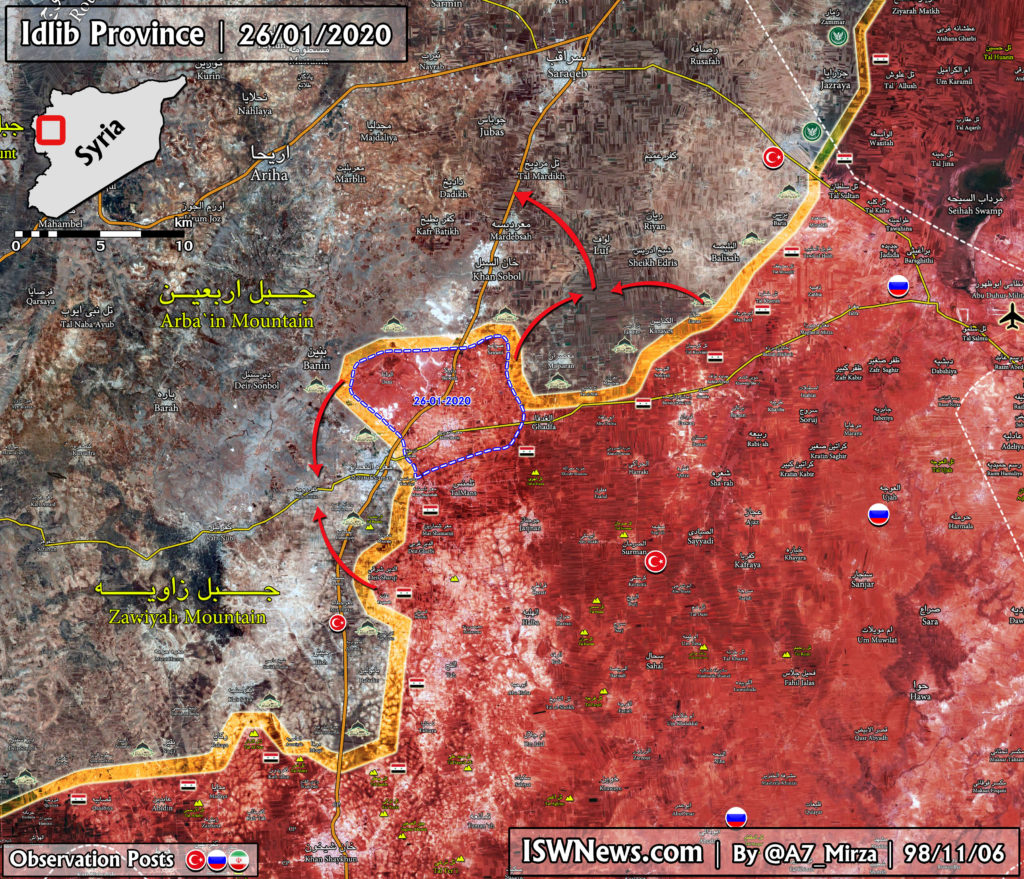 Map Update: Syrian Army Is Encircling Maarat al-Numan