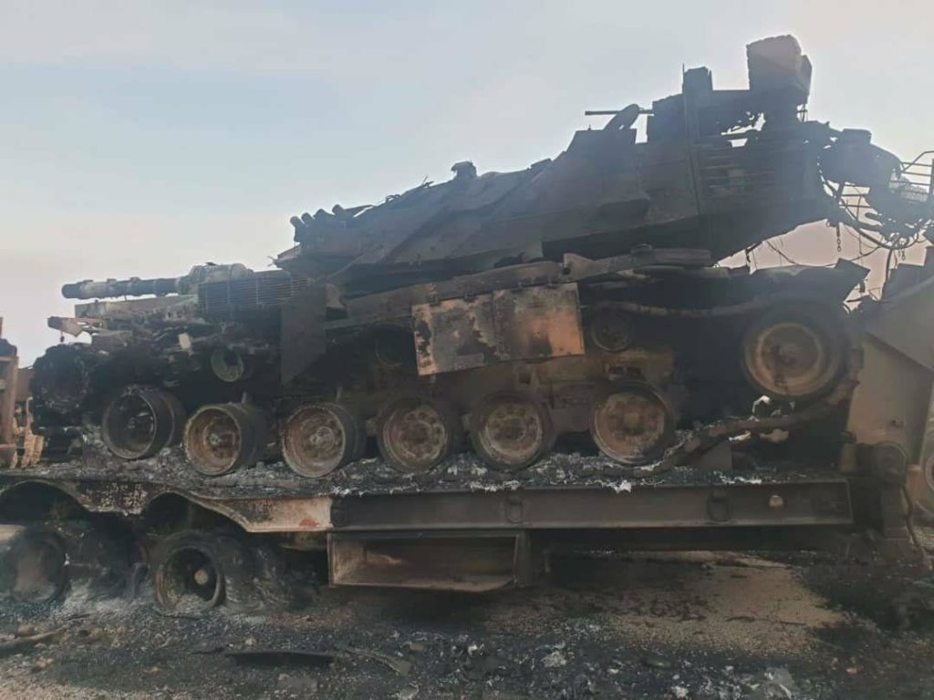 In Video: Turkish Army's Military Convoy Burning Near Saraqib Following Syrian Army Strikes