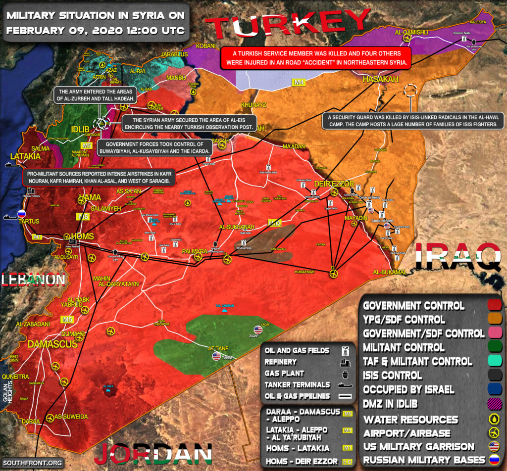 Military Situation In Syria On February 9, 2020 (Map Update)