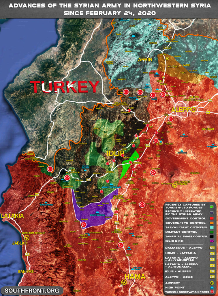 Gains And Setbacks Of Syrian Army In Greater Idlib: February 24 - March 5, 2020 (Map Update)