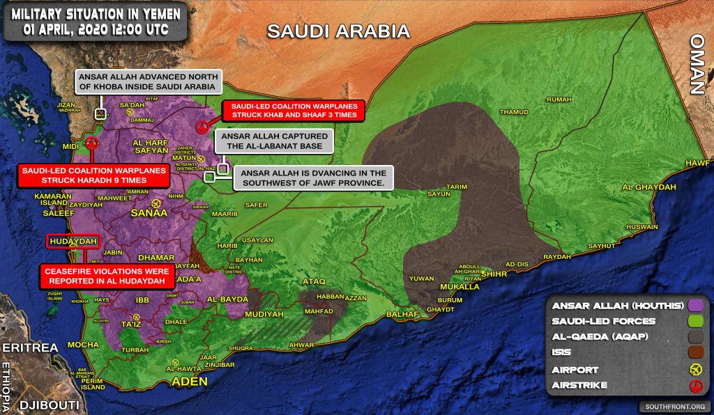 Military Situation In Yemen On April 1, 2020 (Map Update)