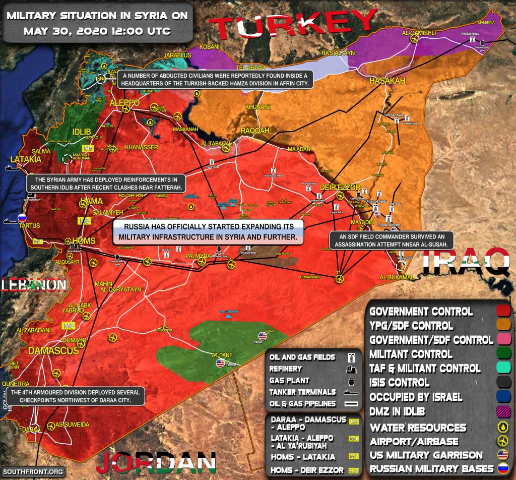 Military Situation In Syria On May 30, 2020 (Map Update)