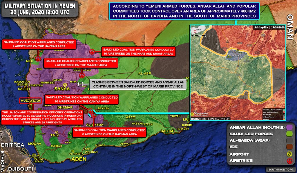 Military Situation In Yemen On June 30, 2020 (Map Update)