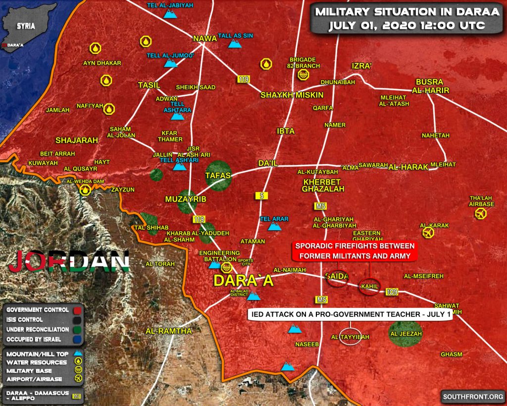 Map Update: Tensions Continue To Grow In Syria's Daraa Province