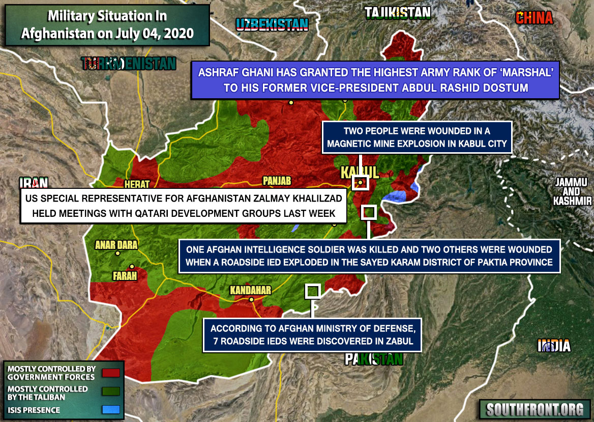 Military Situation In Afghanistan On July 4, 2020 (Map Update)