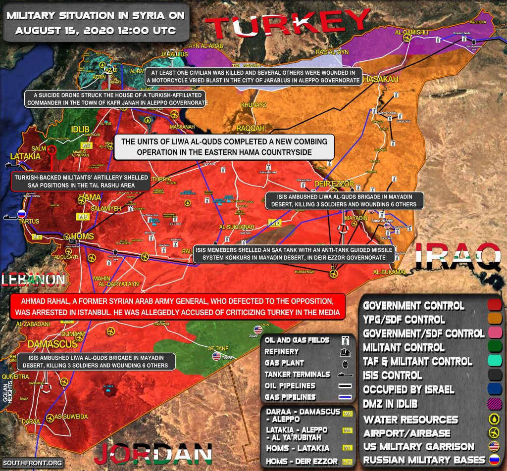Military Situation In Syria On August 15, 2020 (Map Update)