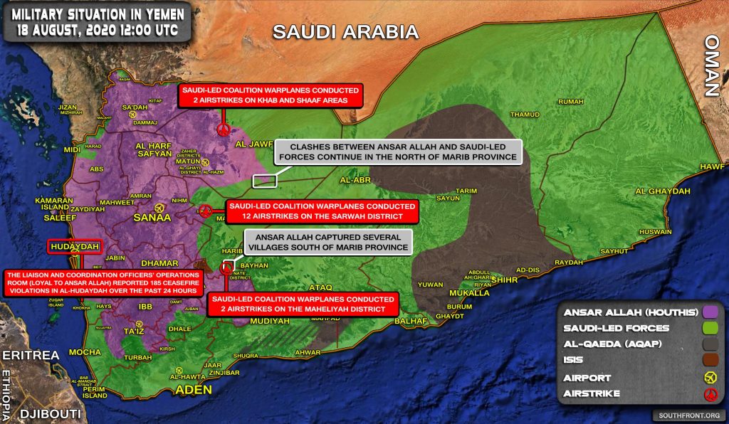 Military Situation In Yemen On August 18, 2020 (Map Update)