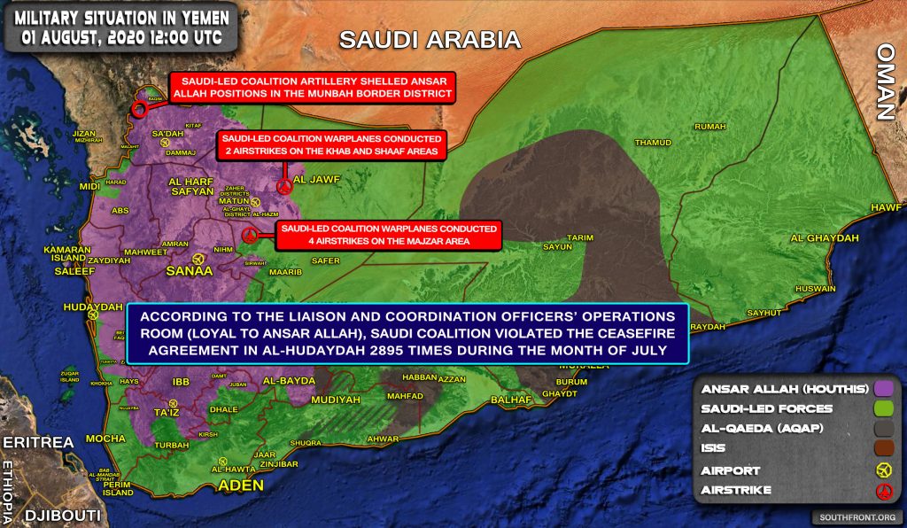 Military Situation In Yemen On August 1, 2020 (Map Update)