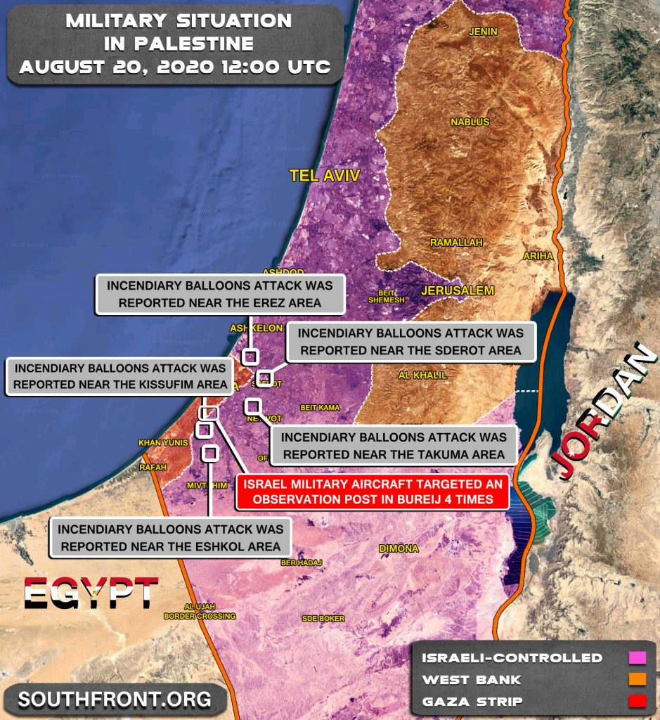 Military Situation In Palestine On August 20, 2020 (Map Update)