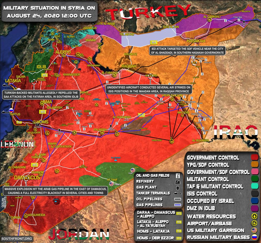 Military Situation In Syria On August 24, 2020 (Map Update)