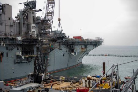 US Navy Begins Repair Work On USS BonHomme Richard After Fire: Photographs
