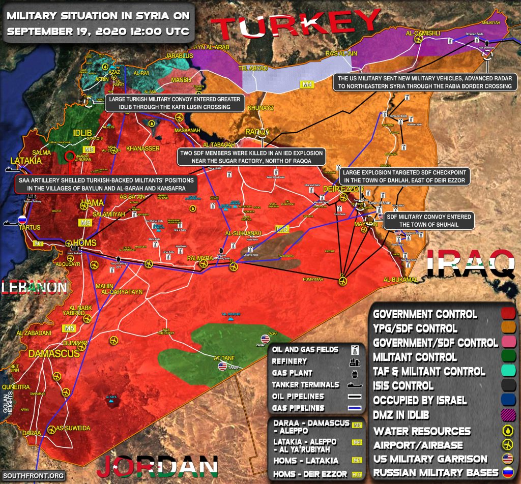 Military Situation In Syria On September 19, 2020 (Map Update)