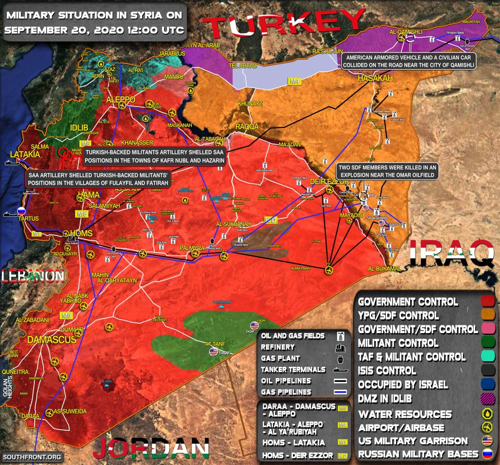 Military Situation In Syria On September 20, 2020 (Map Update)
