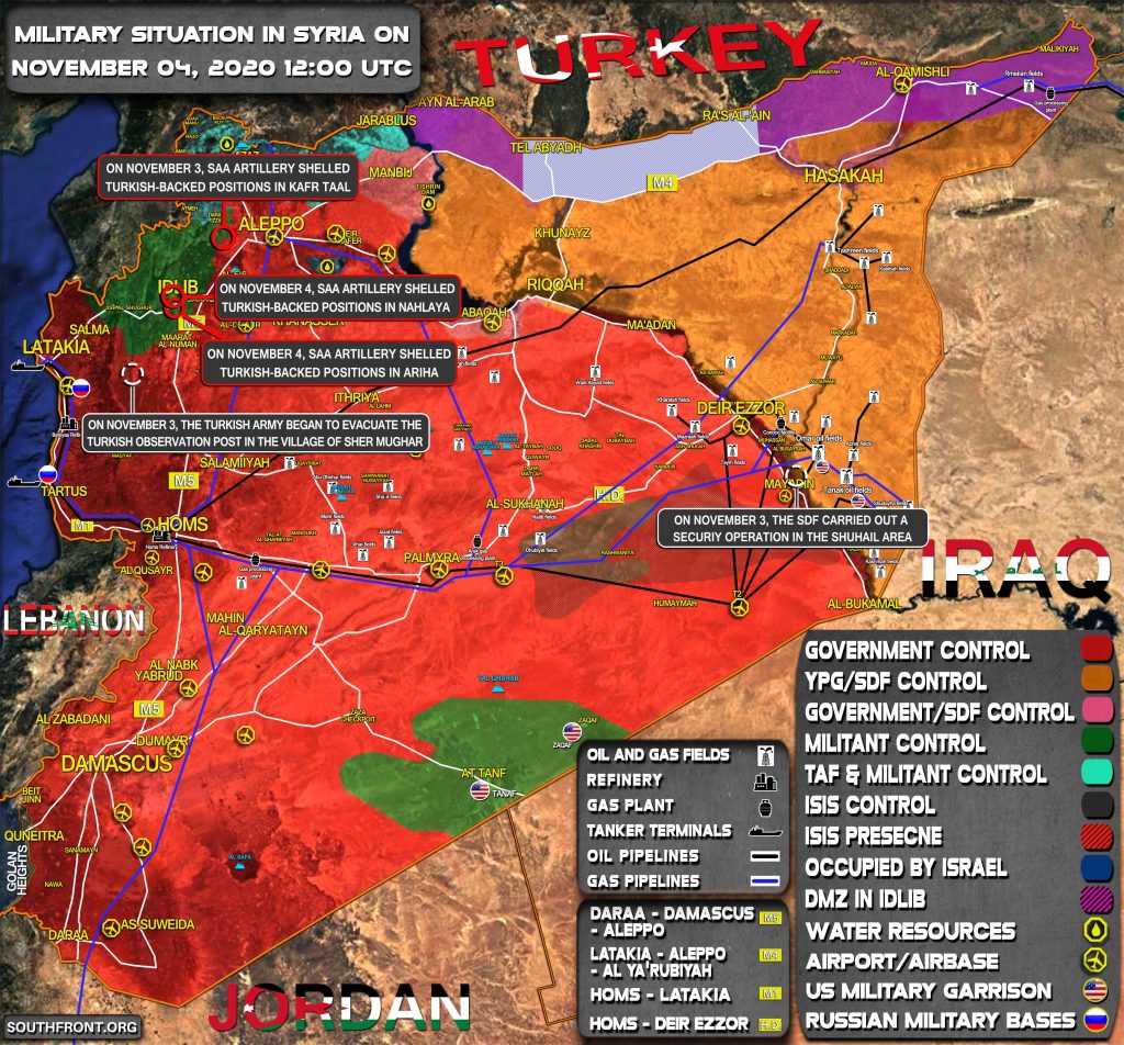 Military Situation In Syria On November 4, 2020 (Map Update)