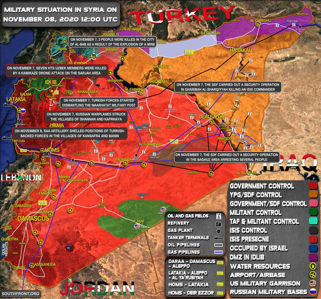Military Situation In Syria On November 8, 2020 (Map Update)