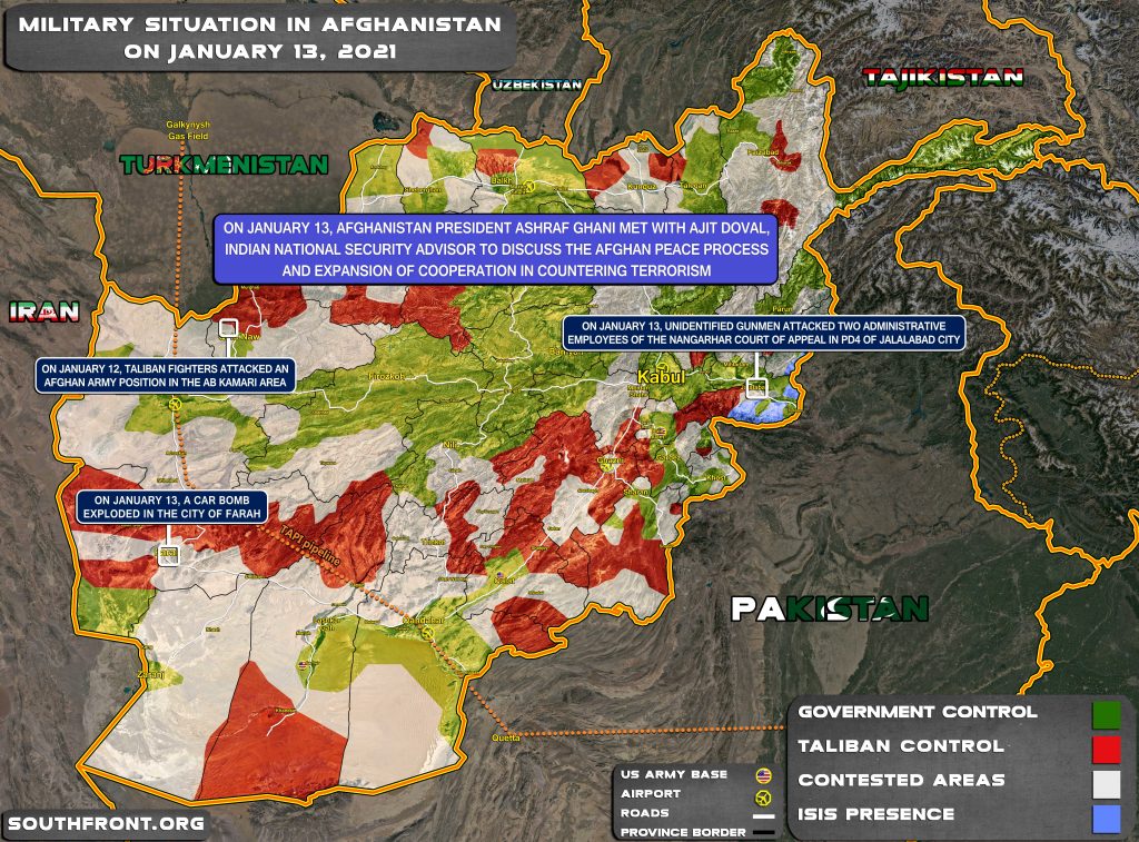 Military Situation In Afghanistan On January 13, 2021 (Map Update)