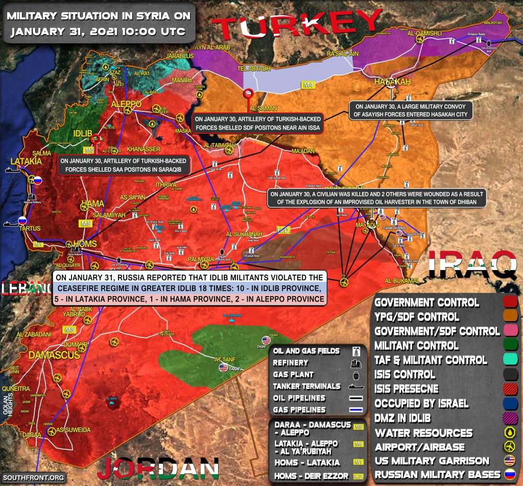 Military Situation In Syria On January 31, 2021 (Map Update)