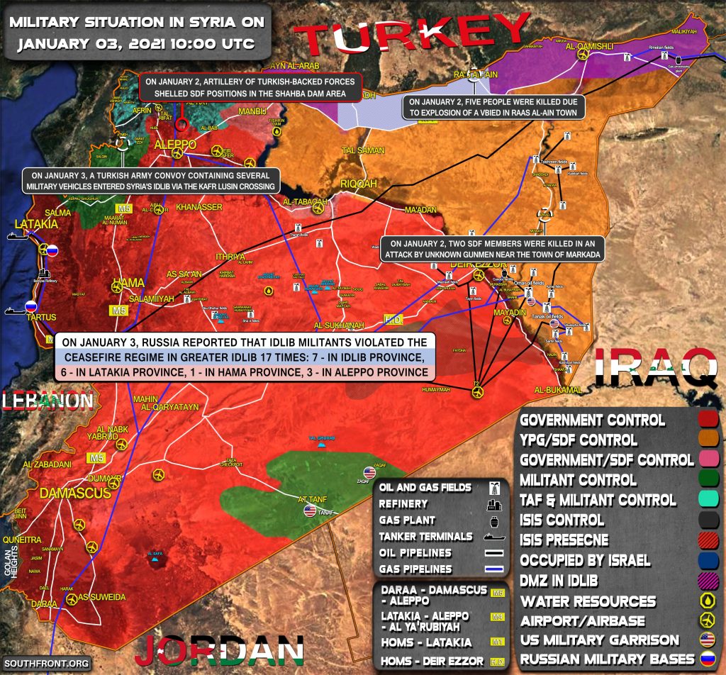 Military Situation In Syria On January 3, 2021 (Map Update)