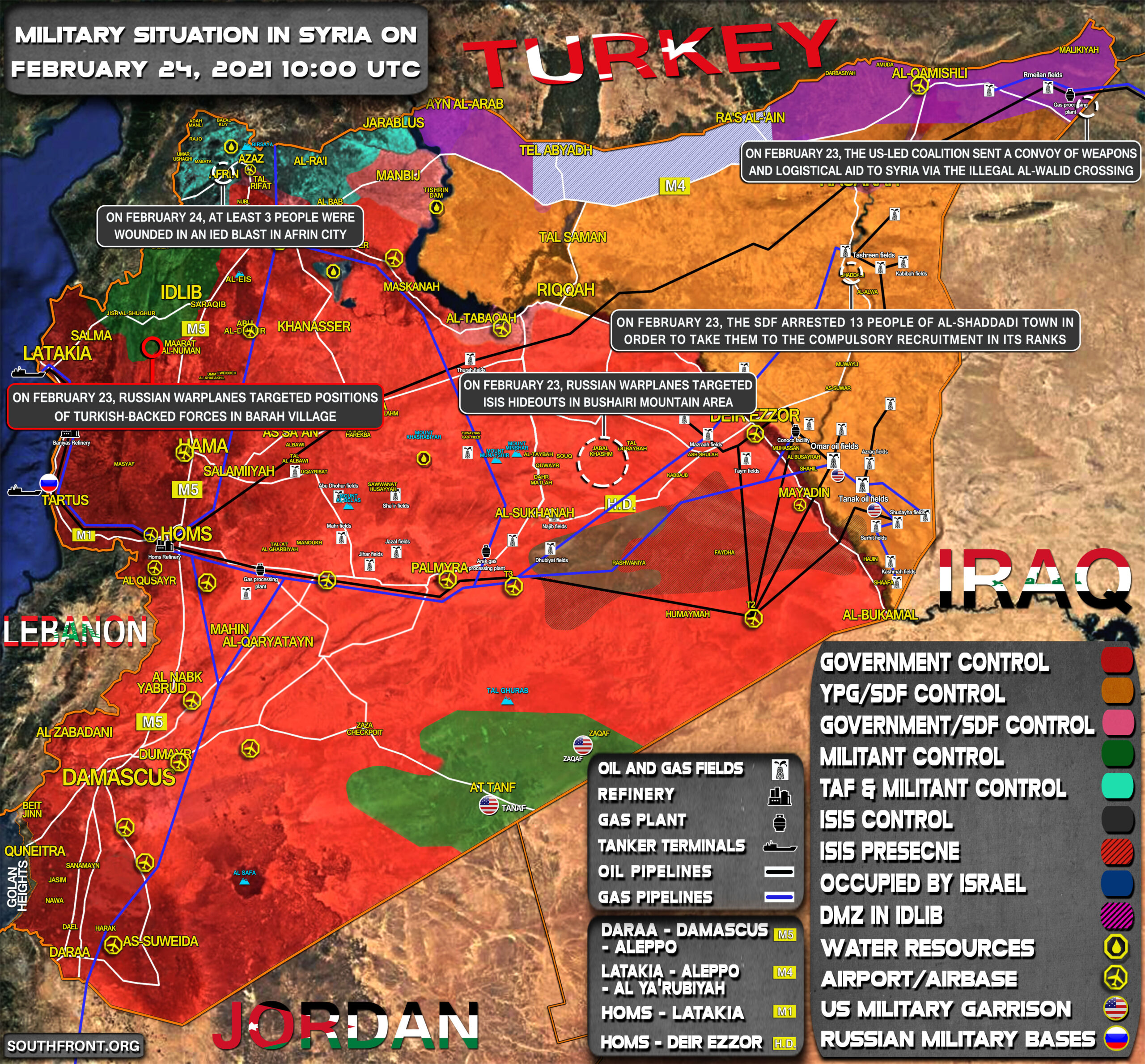 Military Situation In Syria On February 24, 2021 (Map Update)