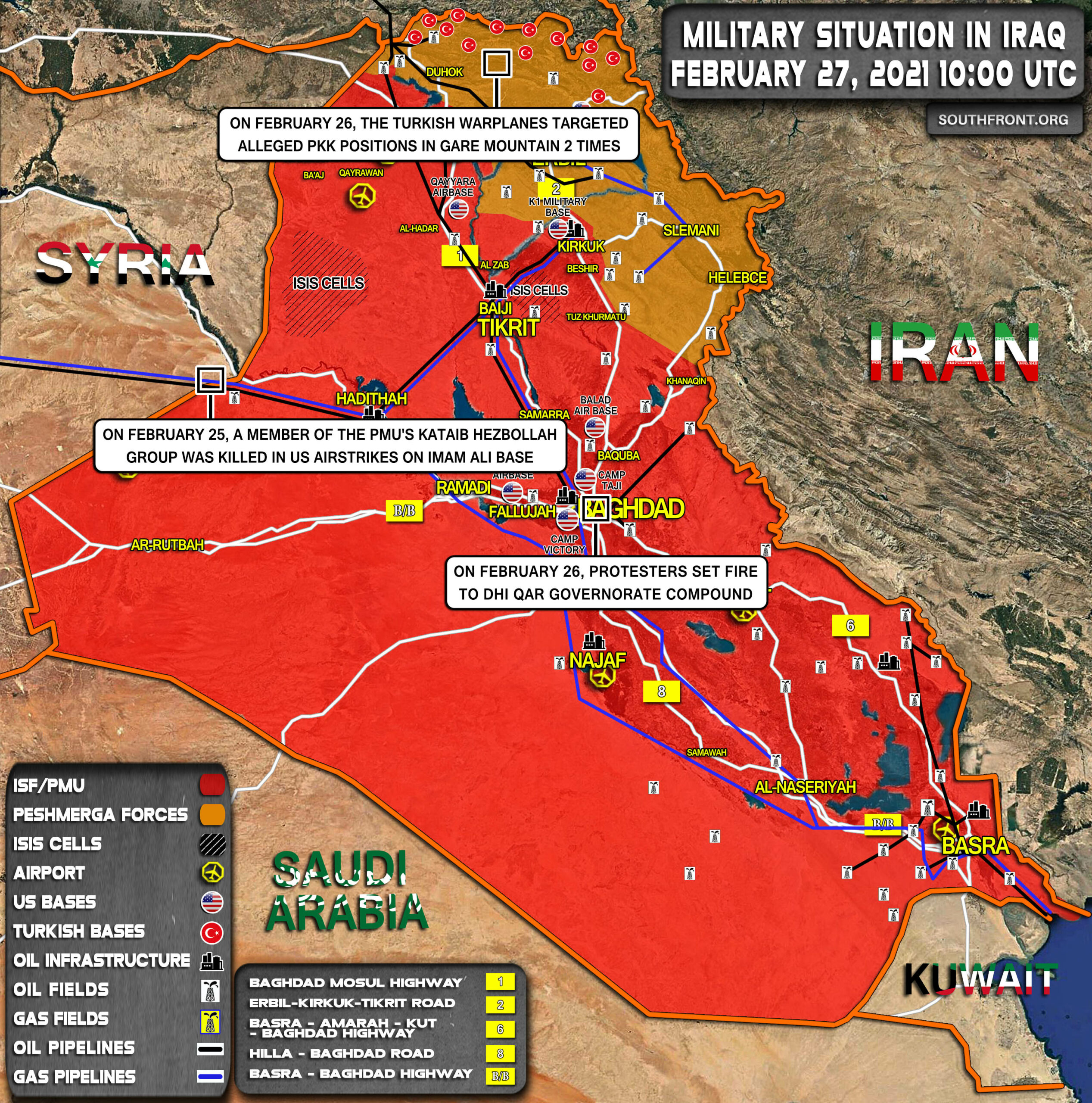 Military Situation In Iraq On February 27, 2021 (Map Update)