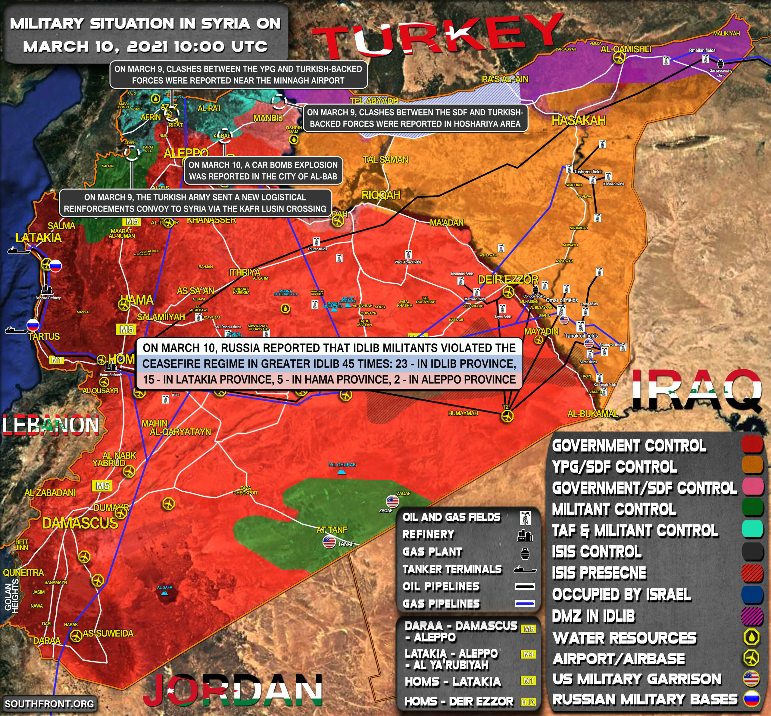 Military Situation In Syria On March 10, 2021 (Map Update)