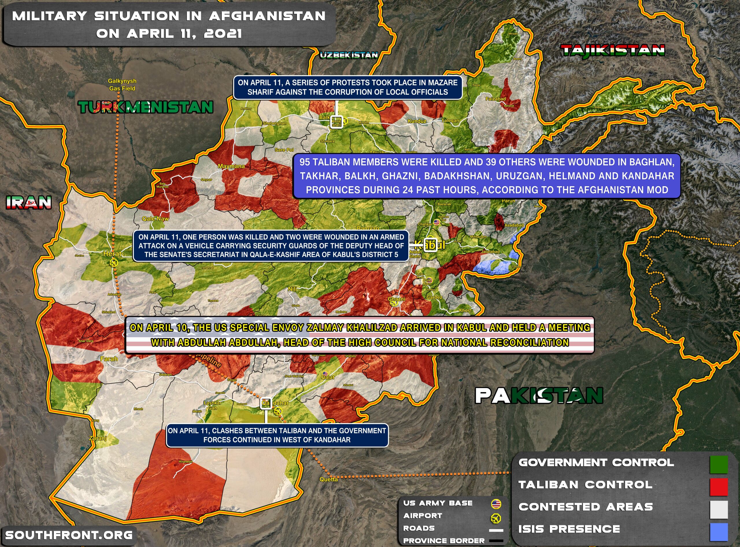 Military Situation In Afghanistan On April 11, 2021 (Map Update)