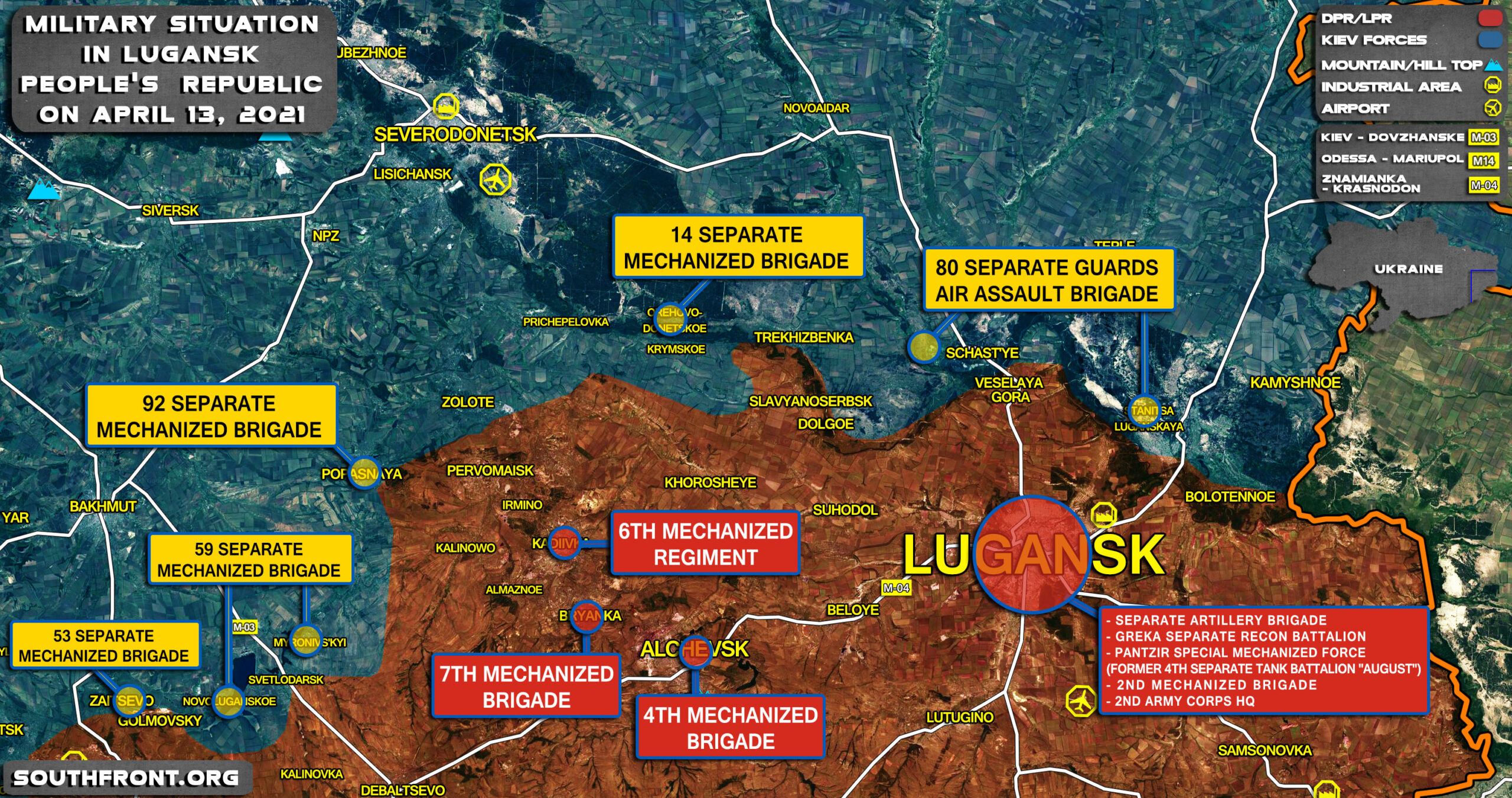 Positions Of Forces Around And In Lugansk People's Republic In Eastern Ukraine (Map Update)