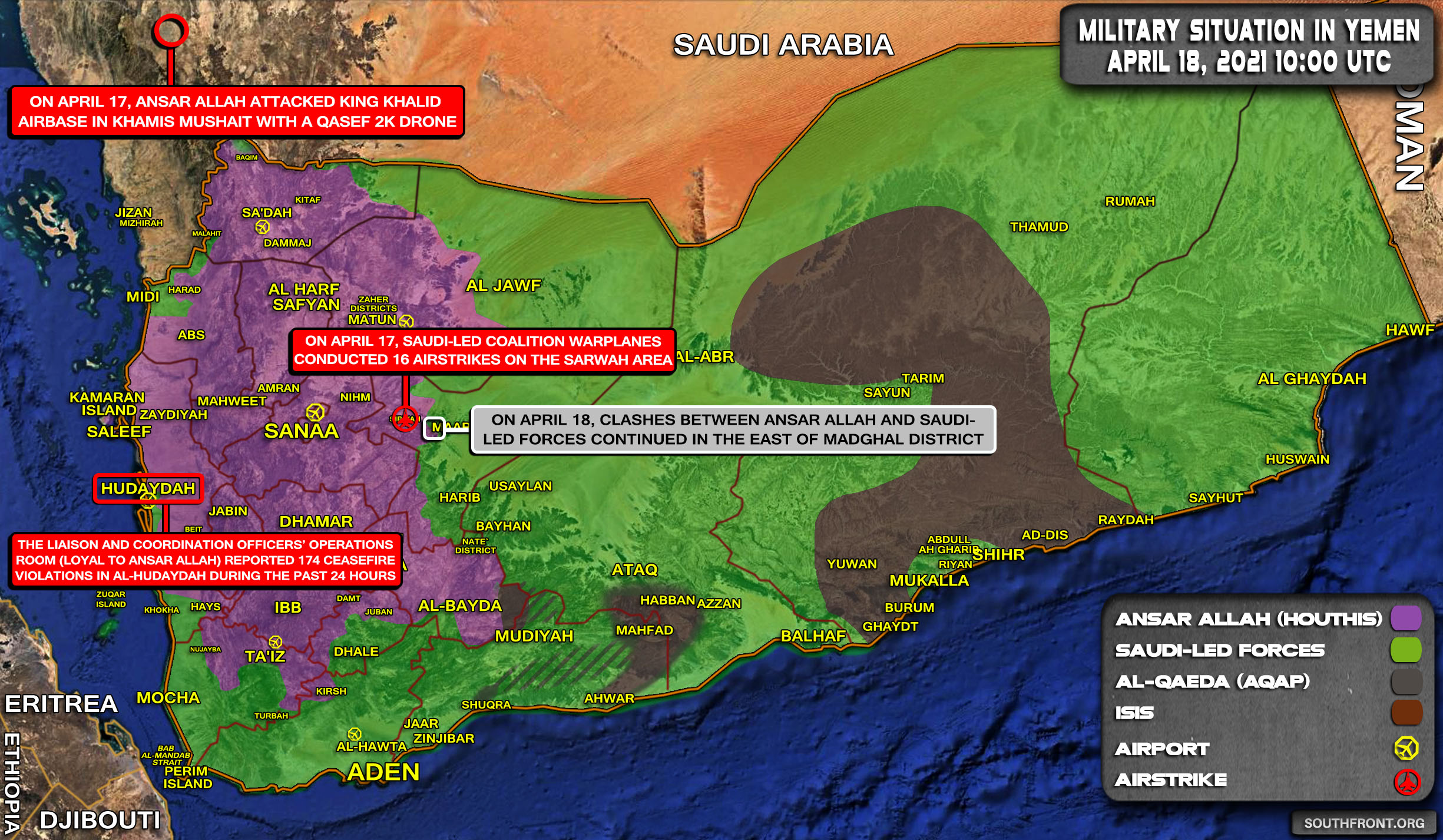 Military Situation In Yemen On April 18, 2021 (Map Update)