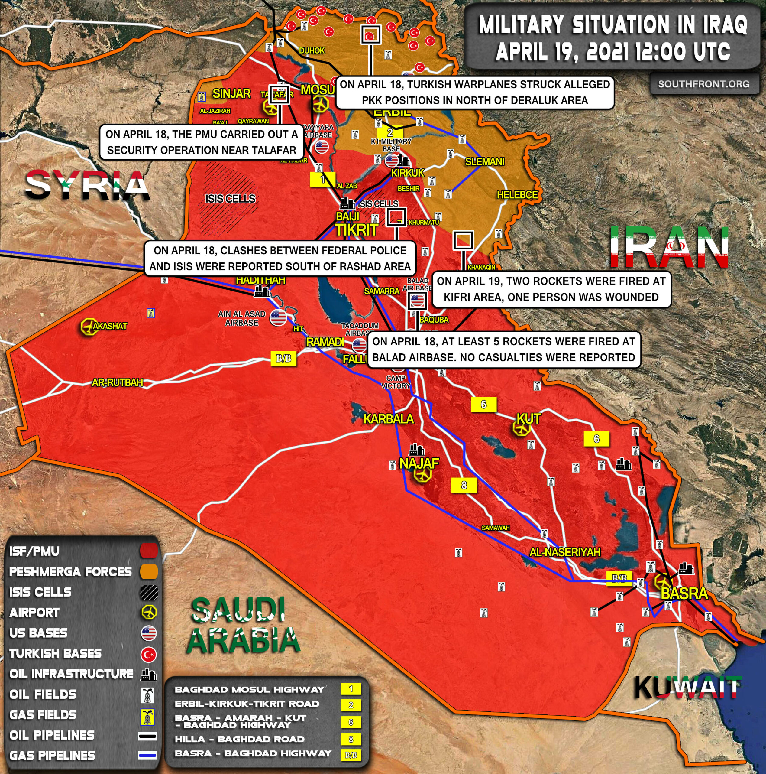 Military Situation In Iraq On April 19, 2021 (Map Update)