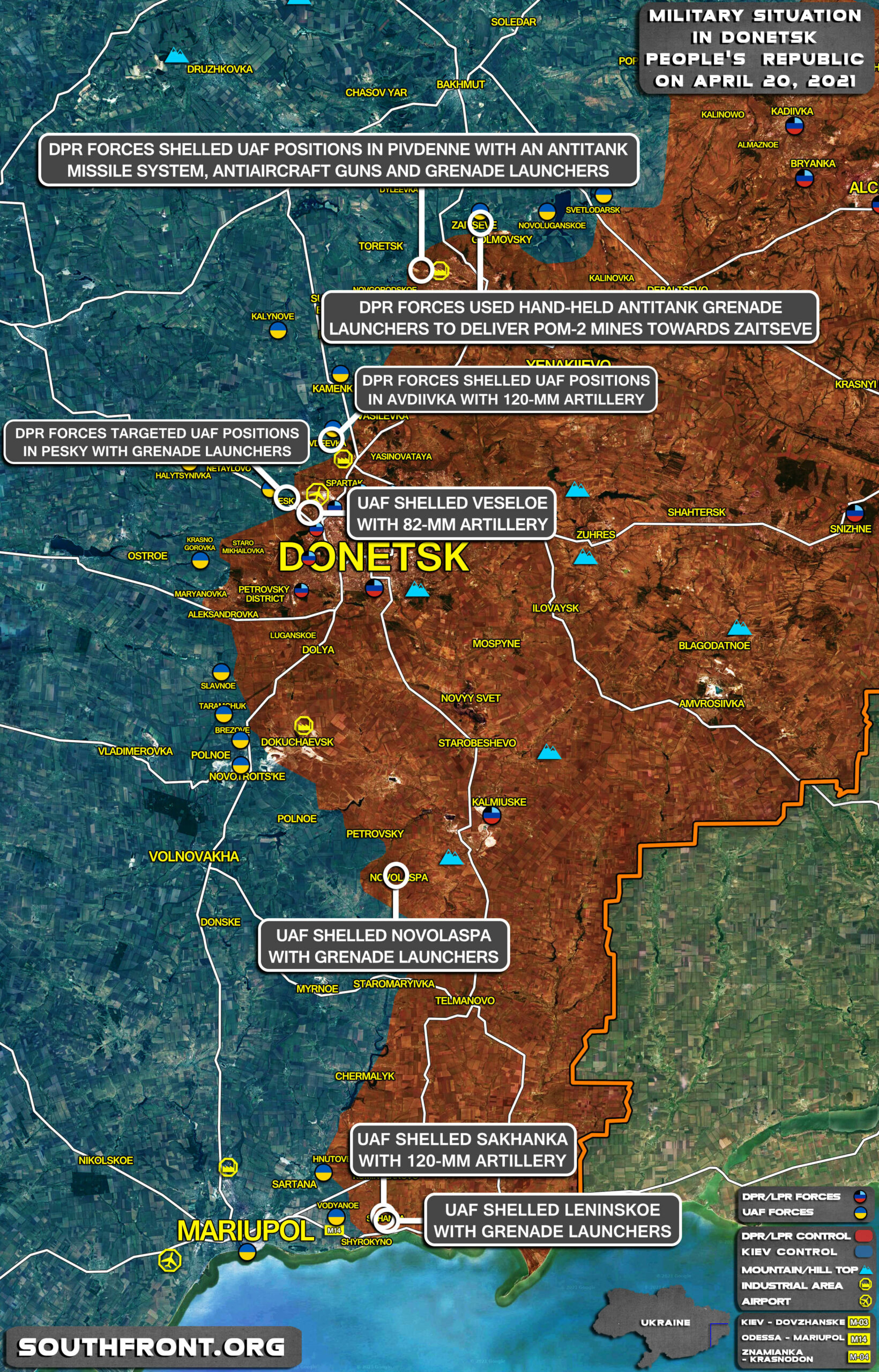 Military Situation In Donetsk People’s Republic On April 20, 2021 (Map Update)