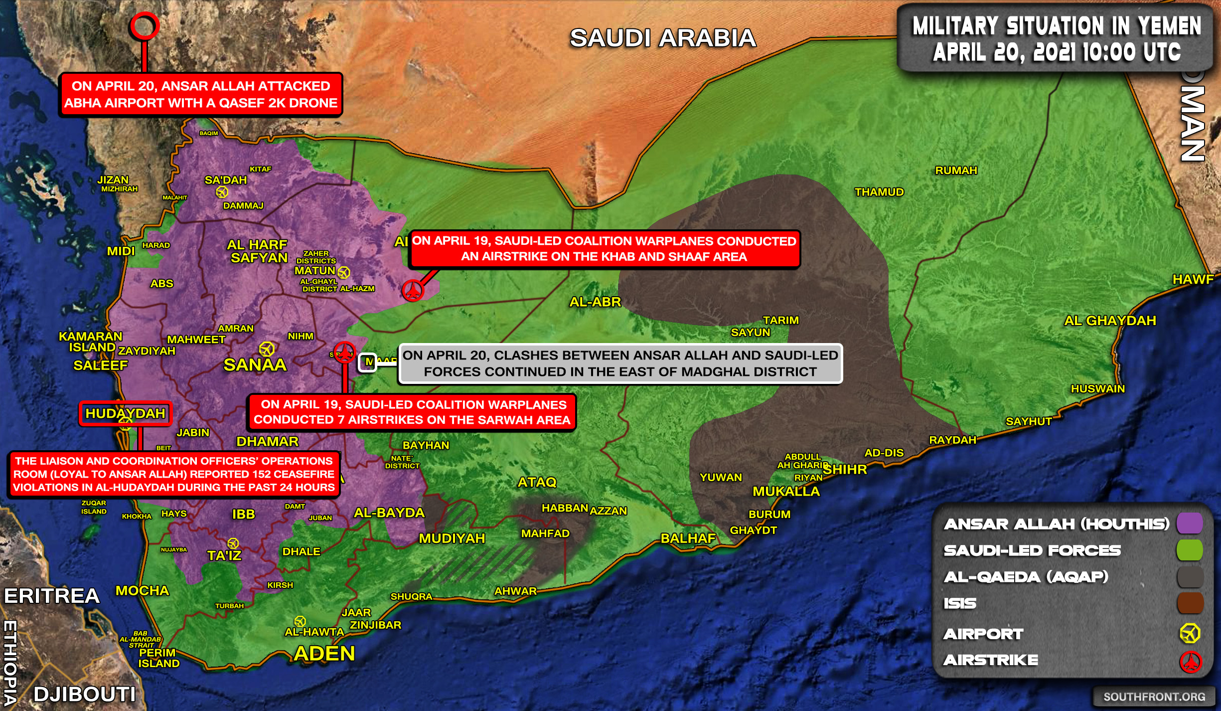 Military Situation In Yemen On April 20, 2021 (Map Update)