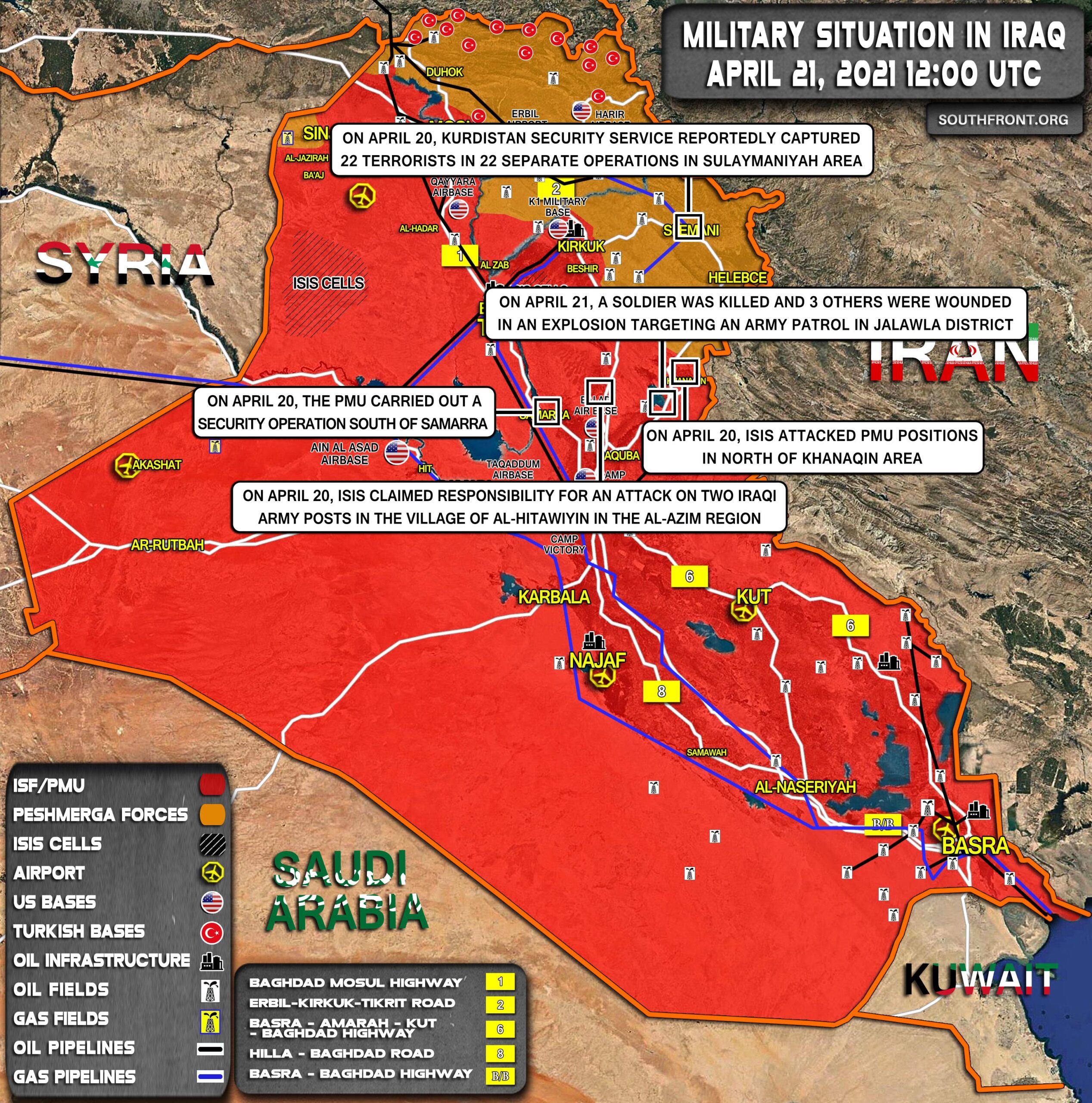 Military Situation In Iraq On April 21, 2021 (Map Update)