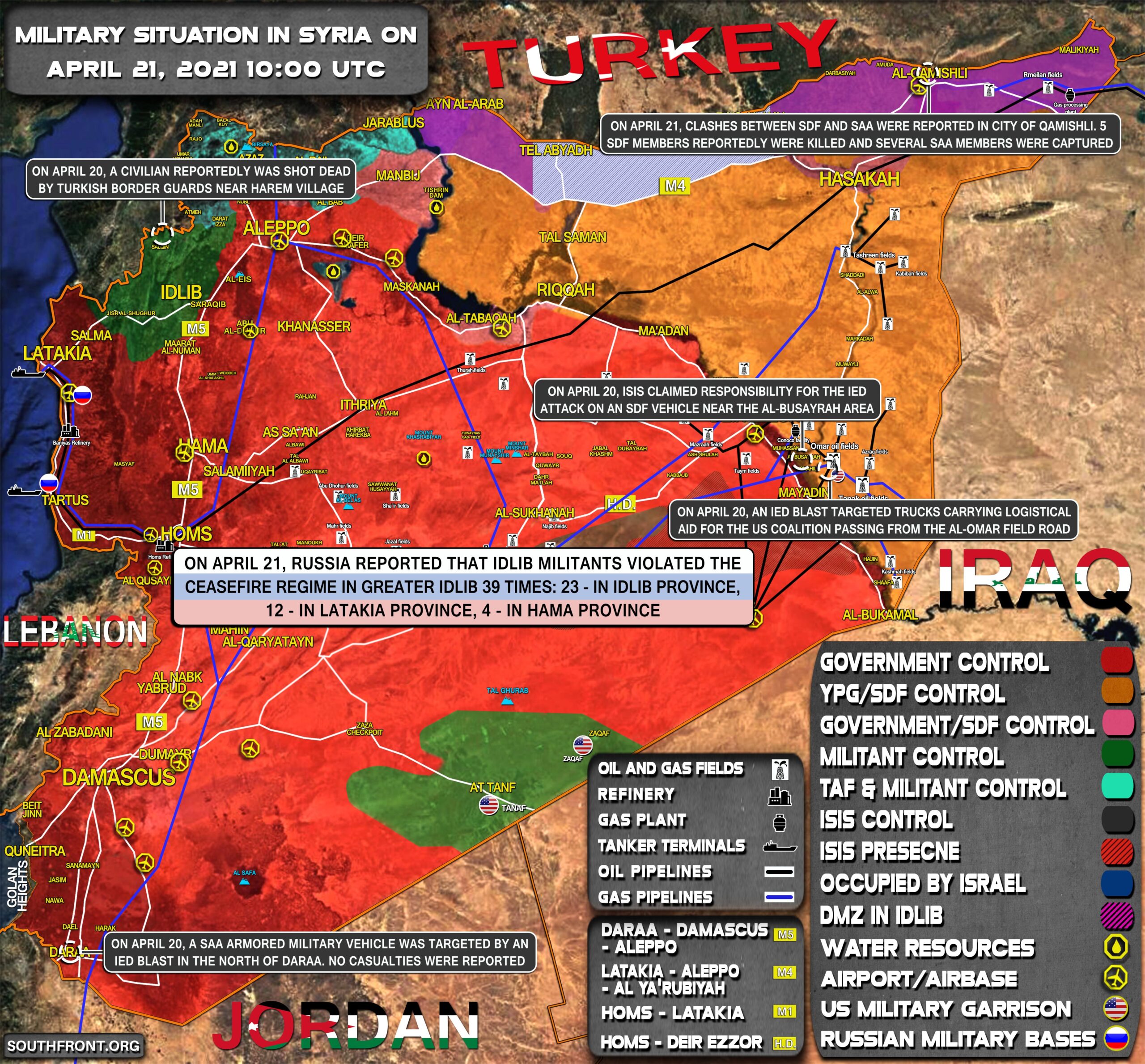Military Situation In Syria On April 21, 2021 (Map Update)