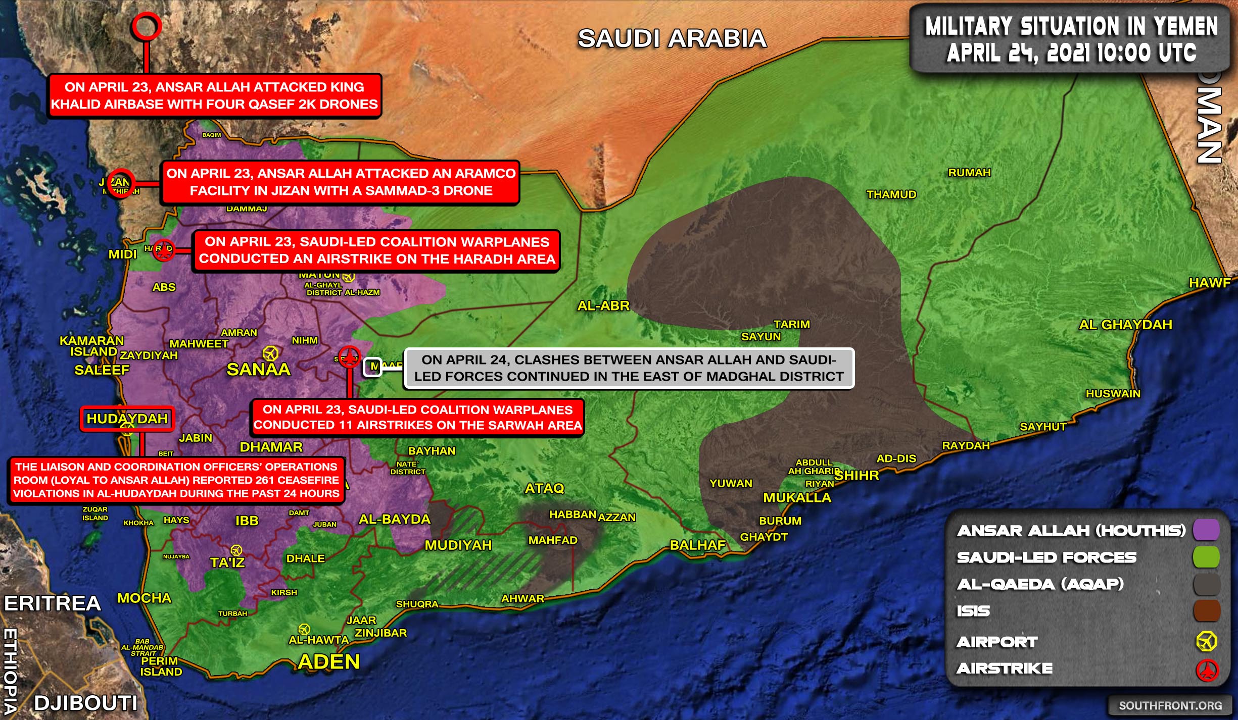 Military Situation In Yemen On April 24, 2021 (Map Update)