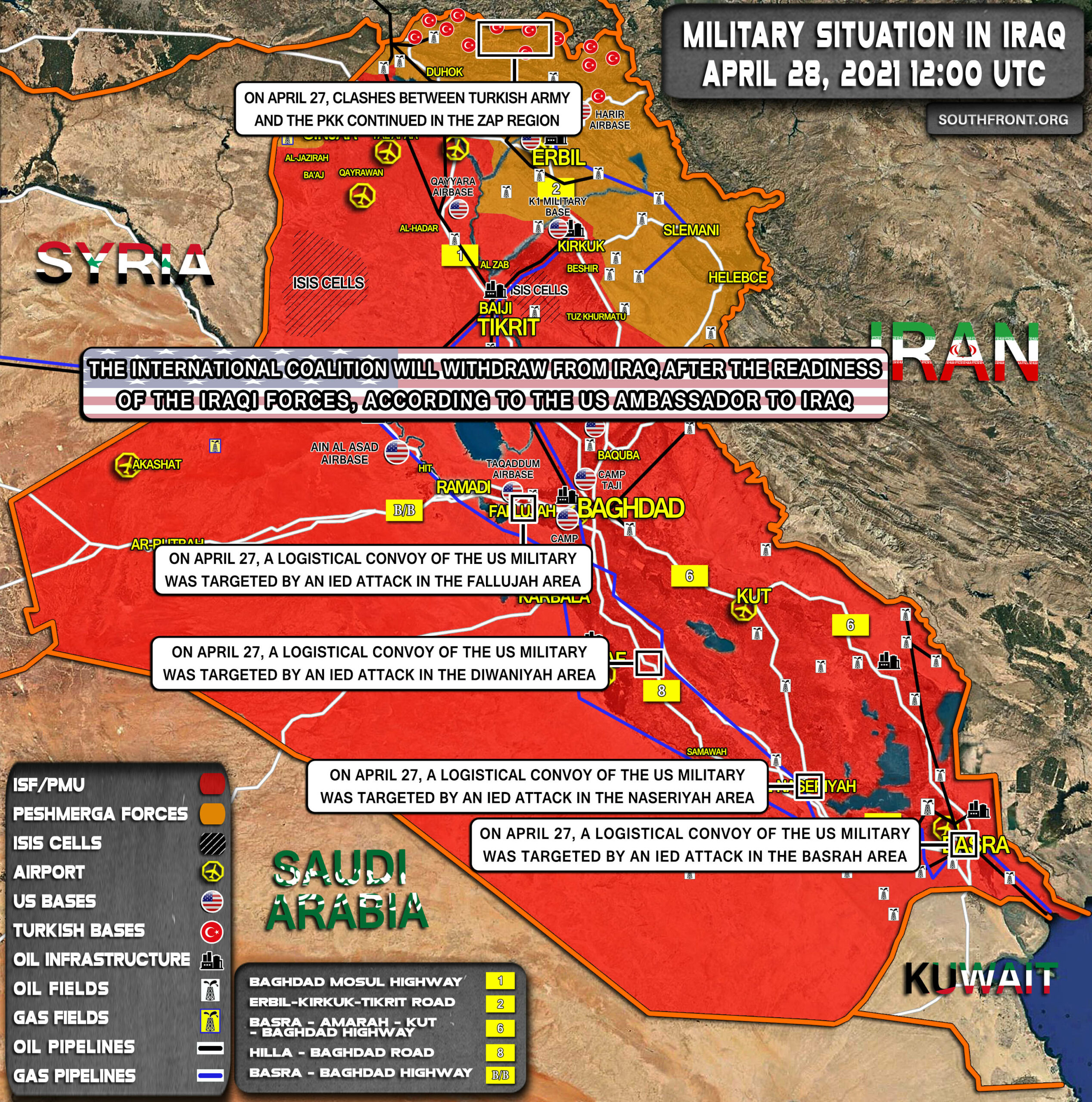 Military Situation In Iraq On April 28, 2021 (Map Update)