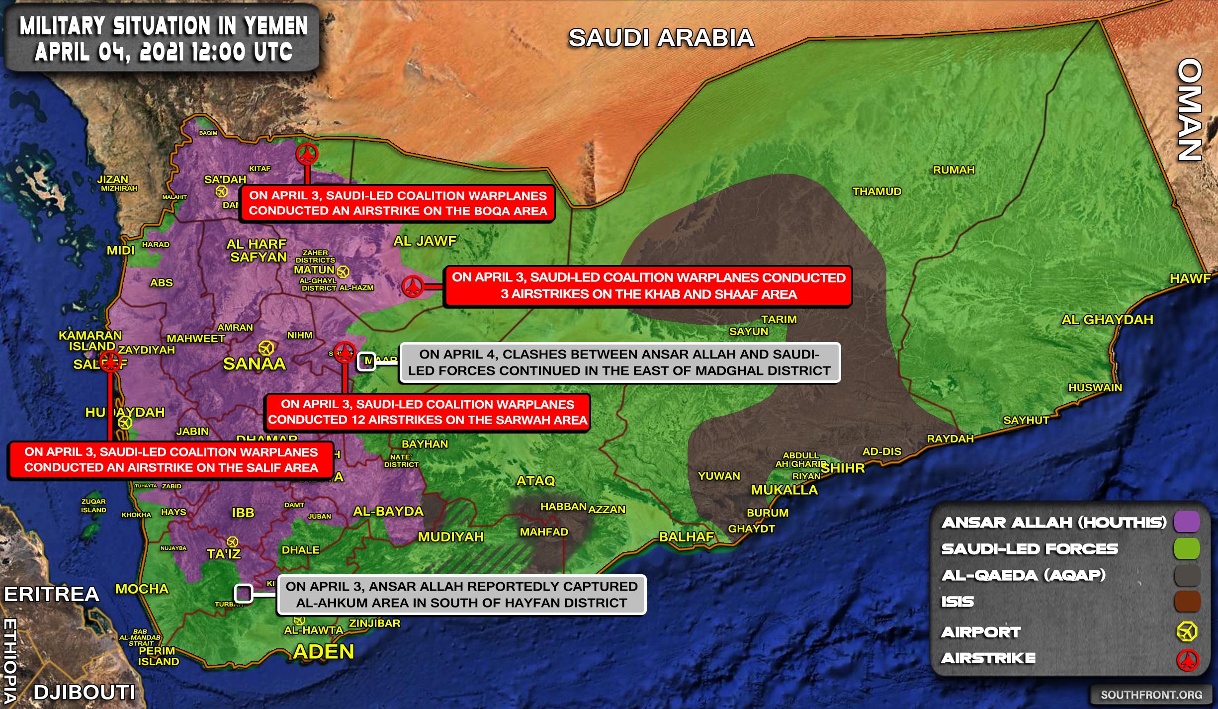 Military Situation In Yemen On April 4, 2021 (Map Update)