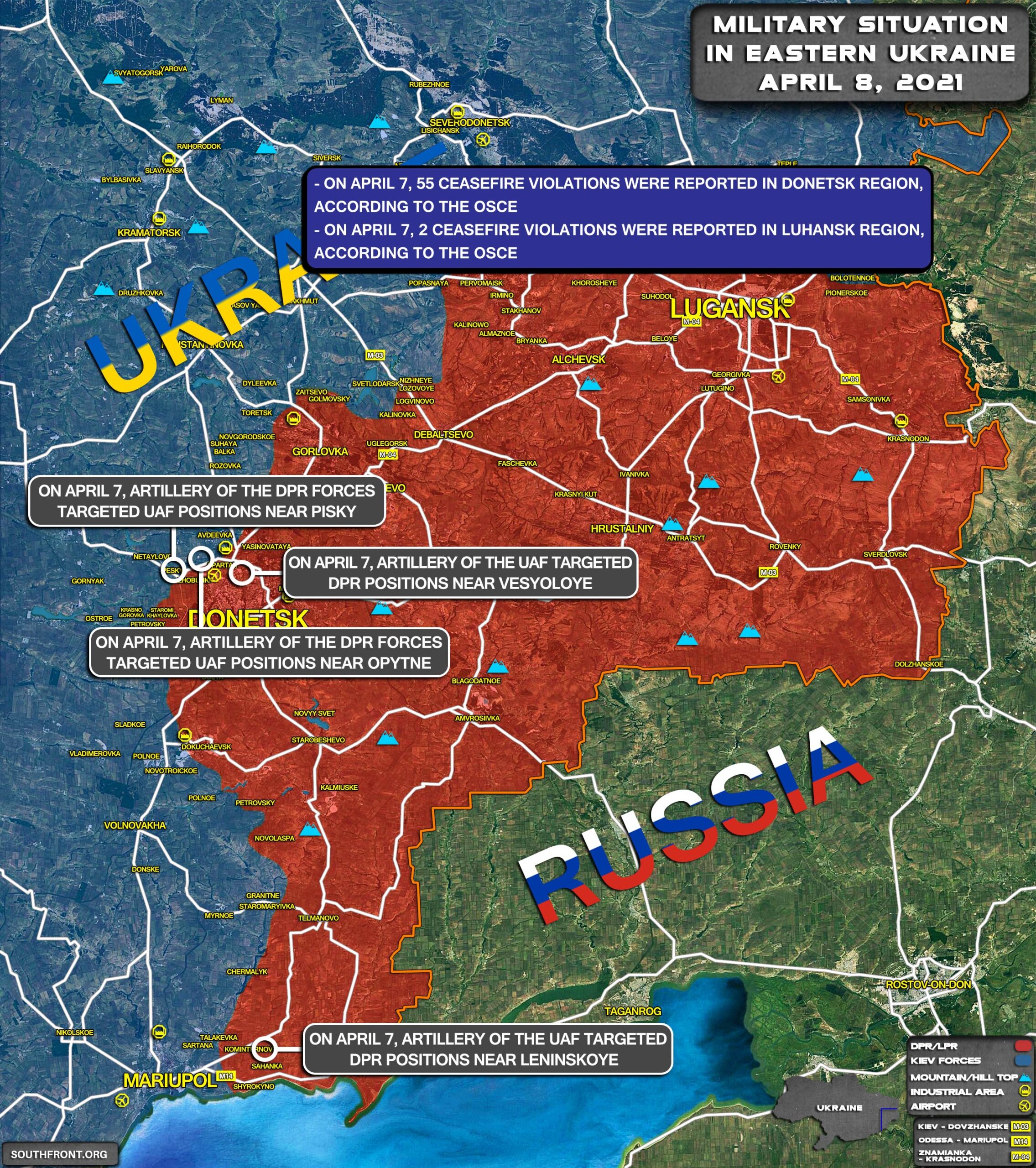 Military Situation In Eastern Ukraine On April 8, 2021 (Map Update)