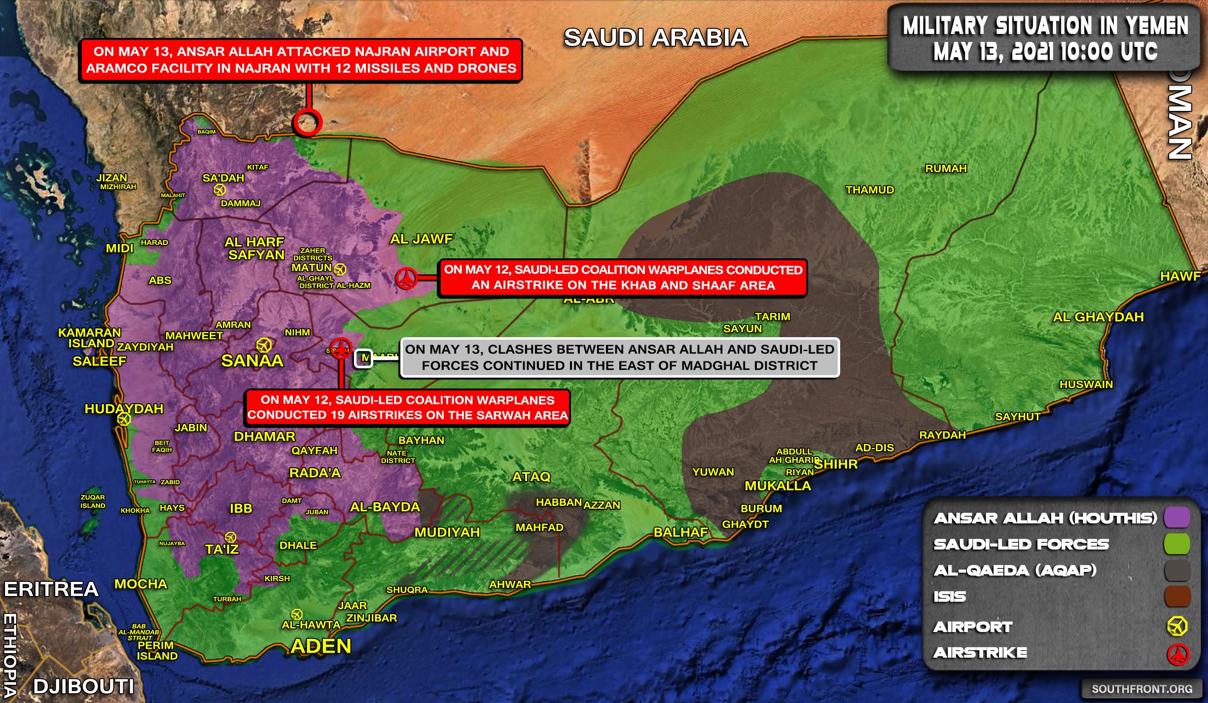 Military Situation In Yemen On May 13, 2021 (Map Update)