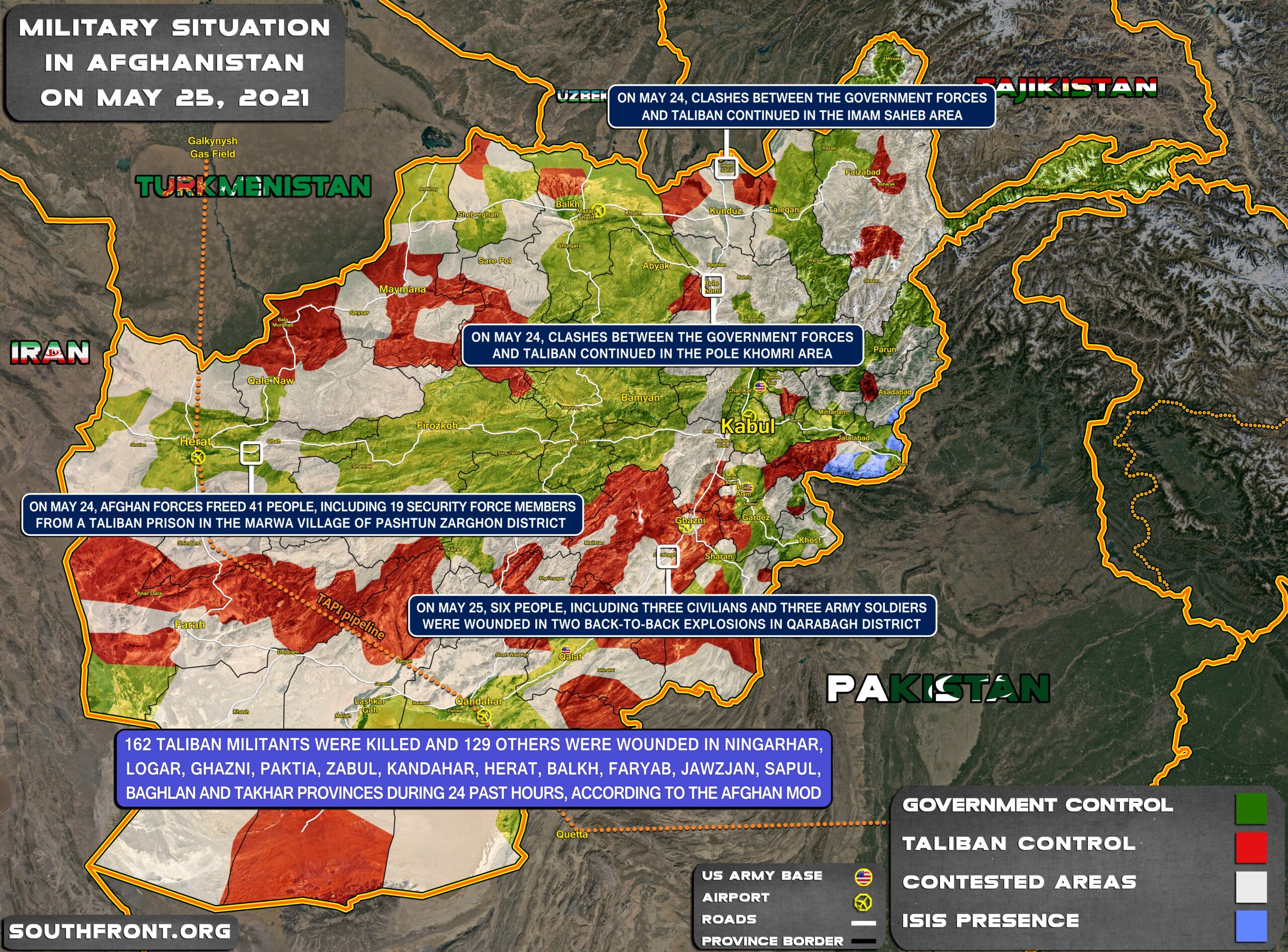 Military Situation In Afghanistan On May 25, 2021 (Map Update)