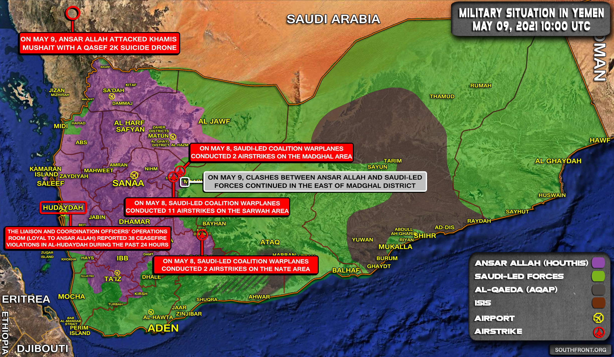 Military Situation In Yemen On May 9, 2021 (Map Update)