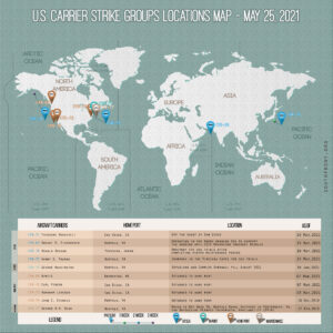 Locations Of US Carrier Strike Groups – May 25, 2021