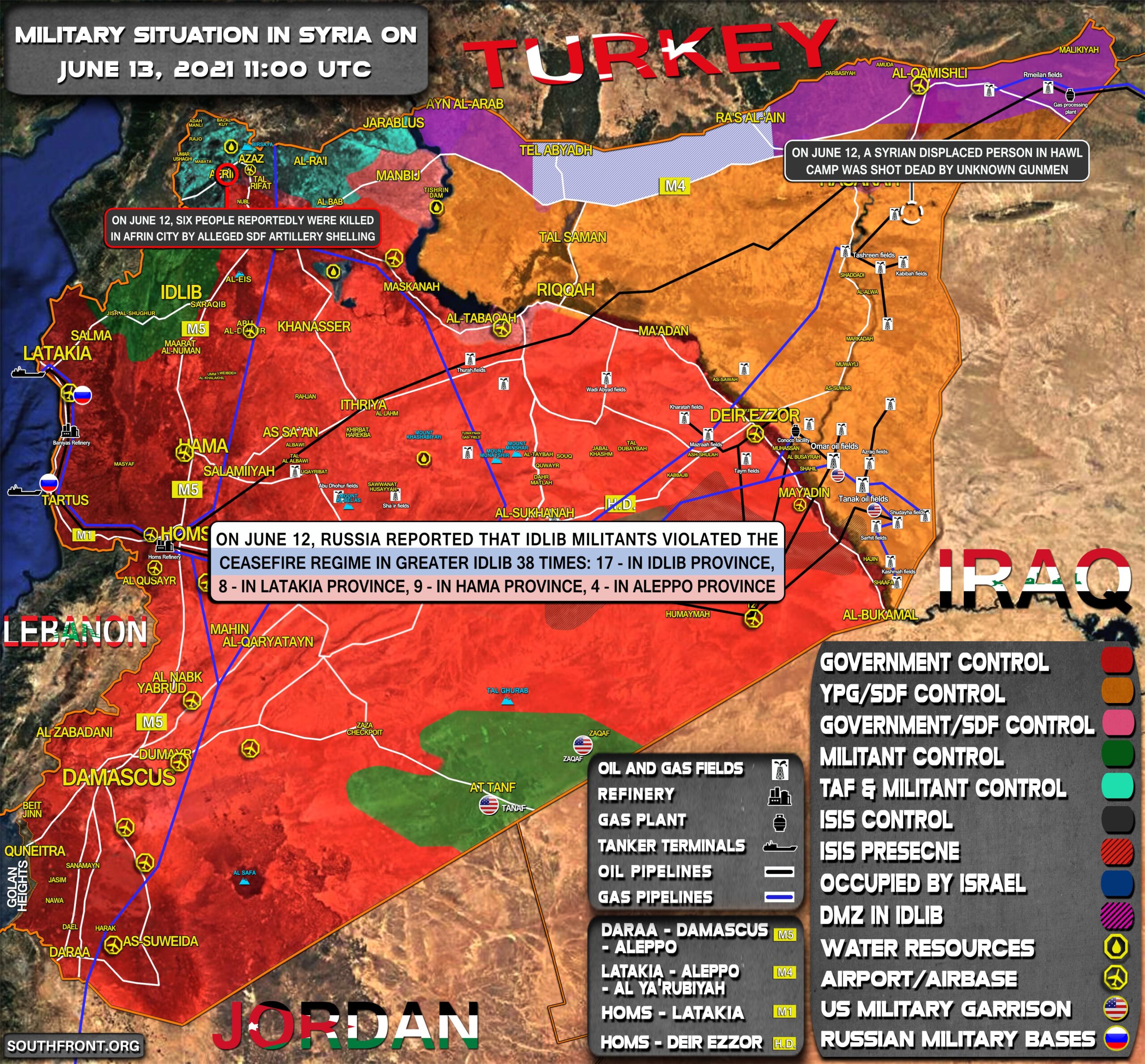 Military Situation In Syria On June 13, 2021 (Map Update)